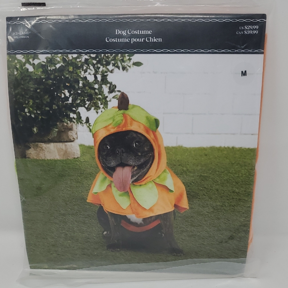 Dog Pumpkin Costume - Vibrant Orange SIZE M